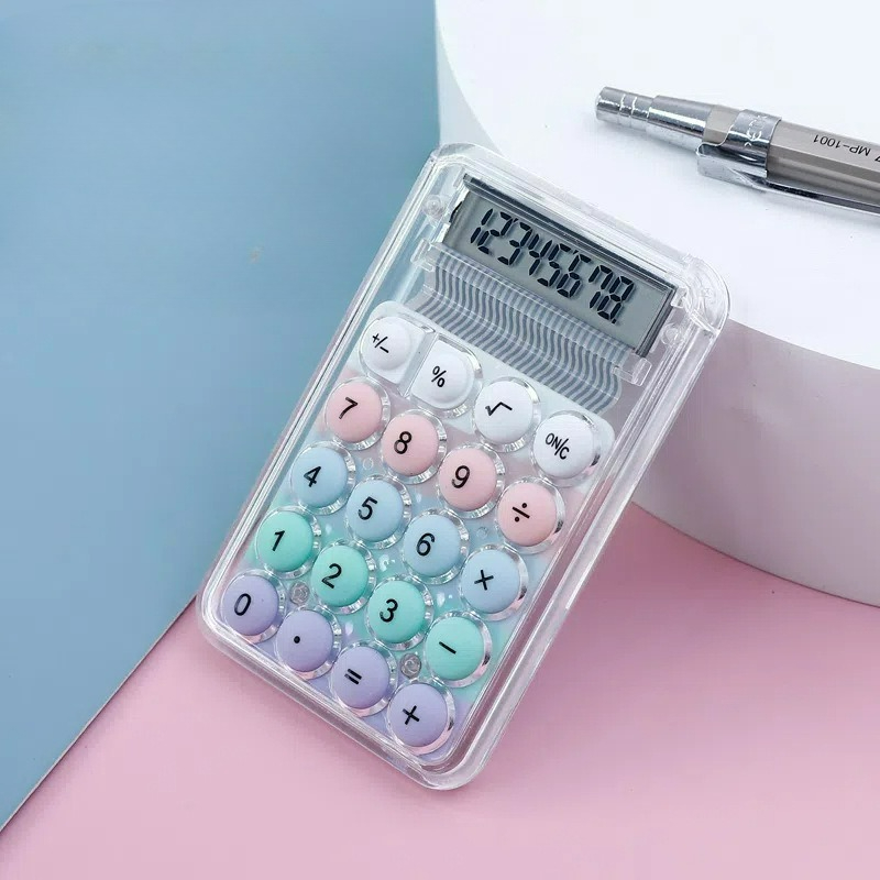 Scientific Calculator For Secondary School - ミニ電卓、かわいい、新学期の学生向けの特別なコンピューター、高級感のある、小型、携帯用、透明