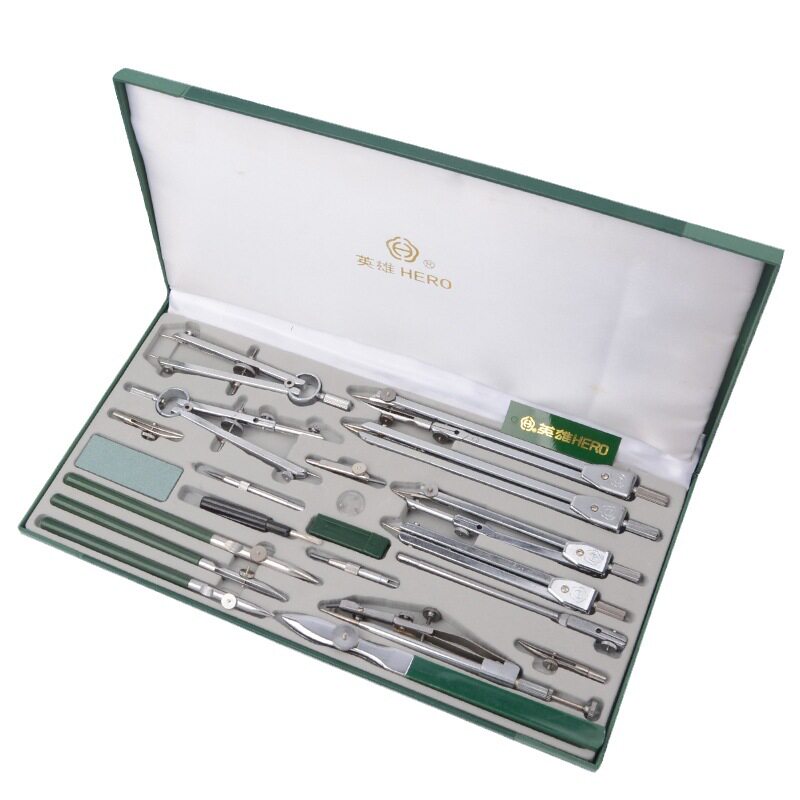 Math Geometry Set With Compass - ヒーローメタルコンパスセット エンジニアリング製図器具 数学幾何学ツール 製図デザイン用 技術測定文具
