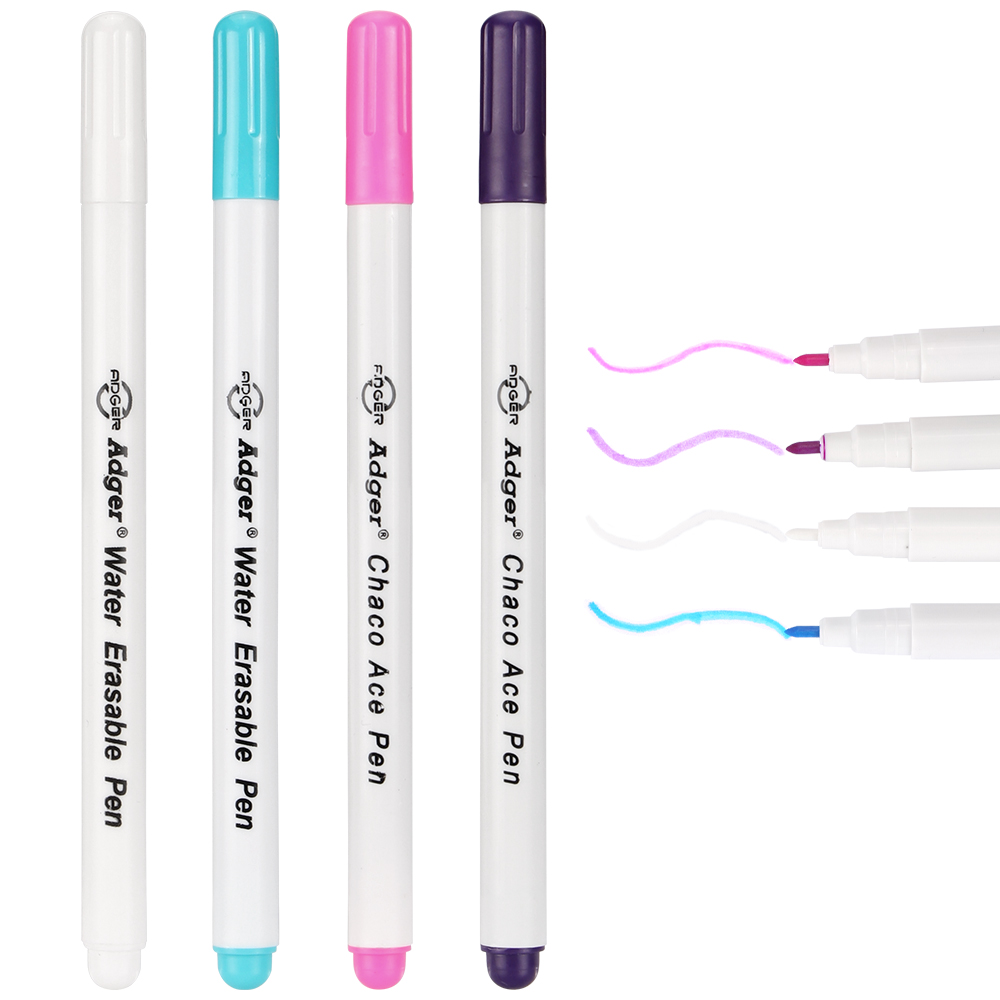 Stationery - 4本セット 消える布用マーカー エア消去可能/水消去可能ペン キルティング、縫製、ドレスメイキング用、白、青、紫、赤