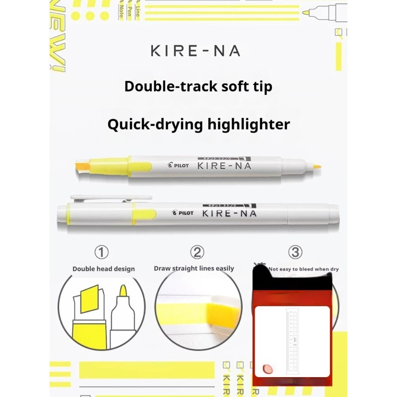 Pastel Highlighter Set Double Ended - 1/3/4/5/10 個パイロット KIRE-NA ハイライターペンセットデュアルチップ Colroed ハイライターパステル/ベーシックチゼル/ファインチップ速乾性顔料インク