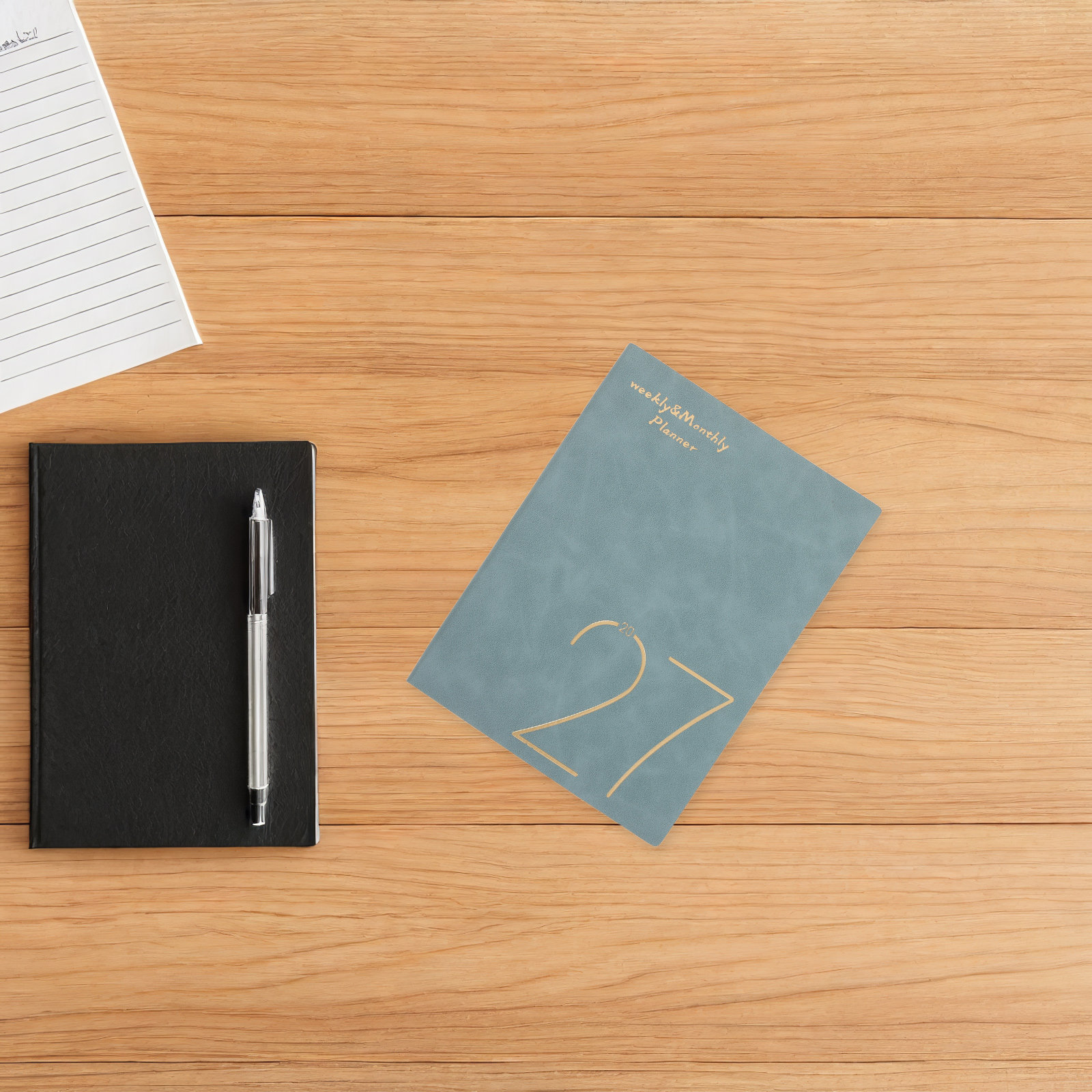 Spiral Bound Grid Notebook A5 - 2027年版 週間・月間プランナーノート A5サイズ スパイラル綴じ ドット罫線入りページ カレンダー付き