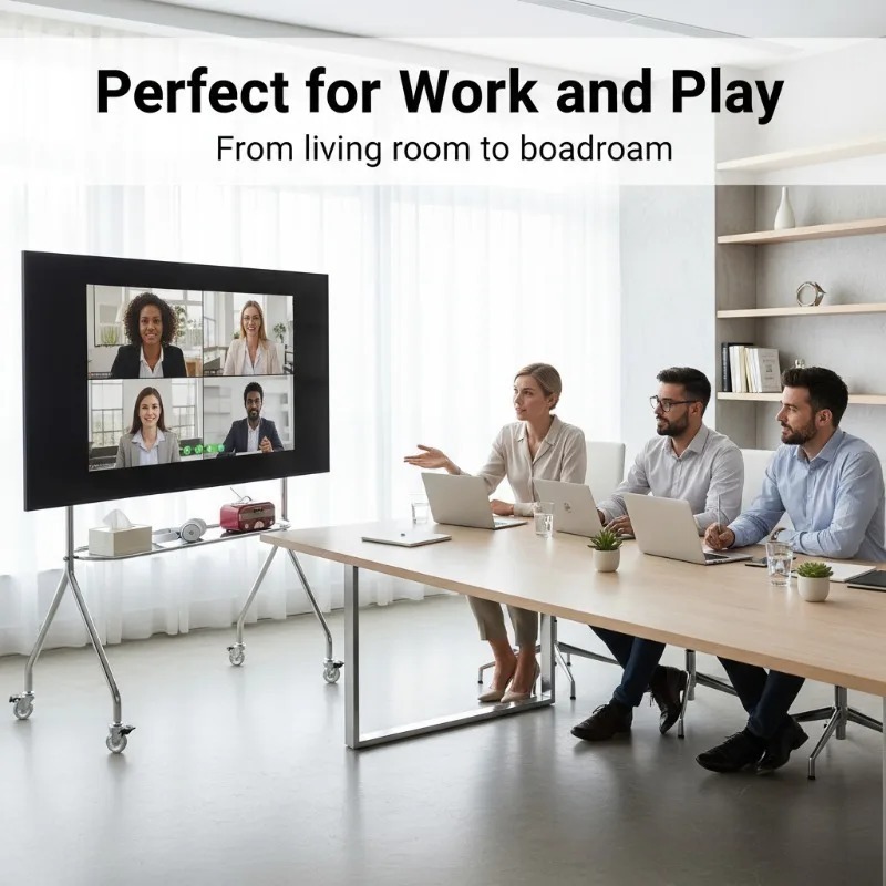 多機能ステンレス製テレビスタンド 32～75インチ対応 収納 - Office Furniture のレビューと価格