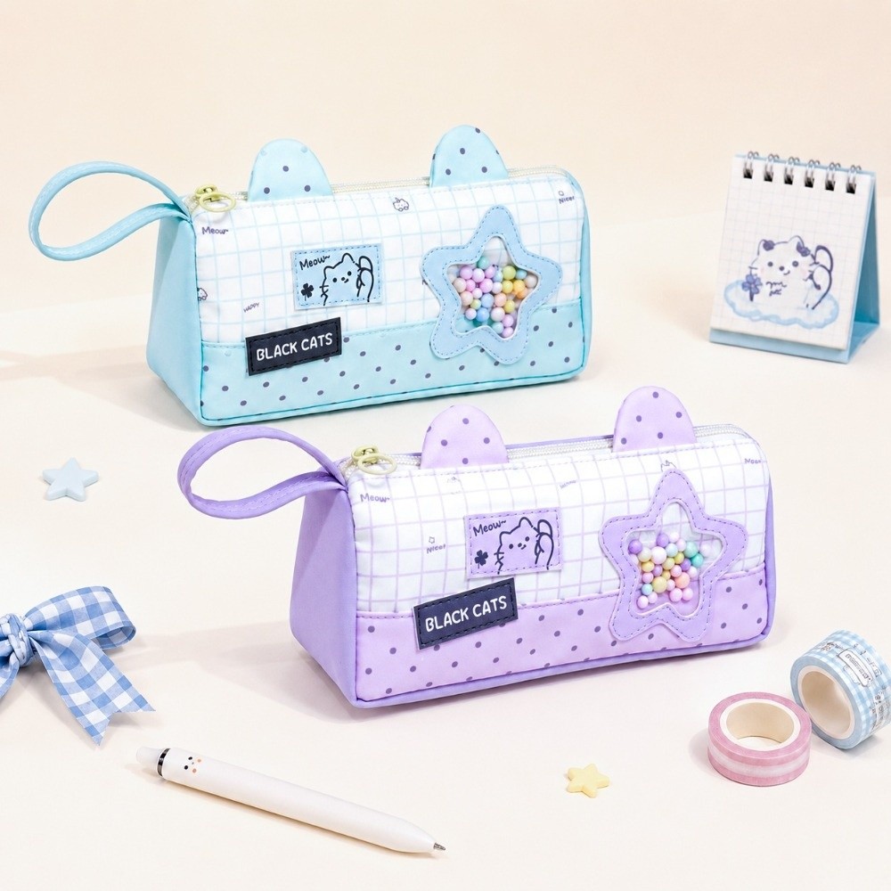 おしゃれな大容量ペンケース、単色多層文房具バッグ、手持ちドッ - Aesthetic Large Pencil Case Pouch のレビューと価格