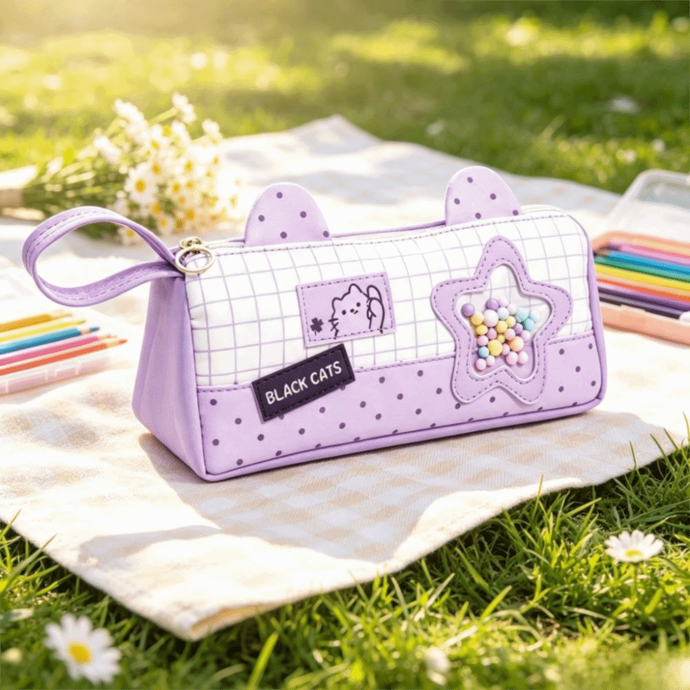 おしゃれな大容量ペンケース、単色多層文房具バッグ、手持ちドッ - Aesthetic Large Pencil Case Pouch のレビューと価格