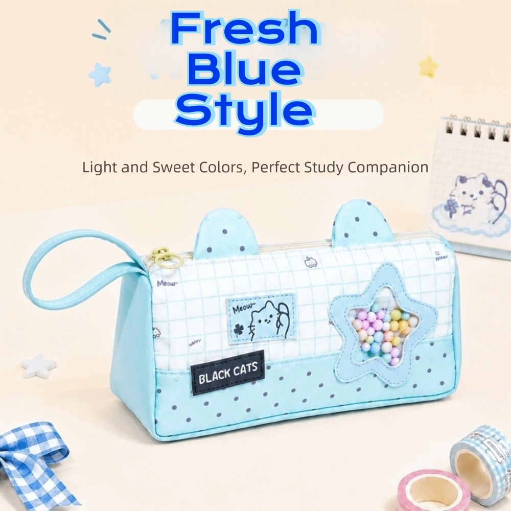 おしゃれな大容量ペンケース、単色多層文房具バッグ、手持ちドッ - Aesthetic Large Pencil Case Pouch のレビューと価格