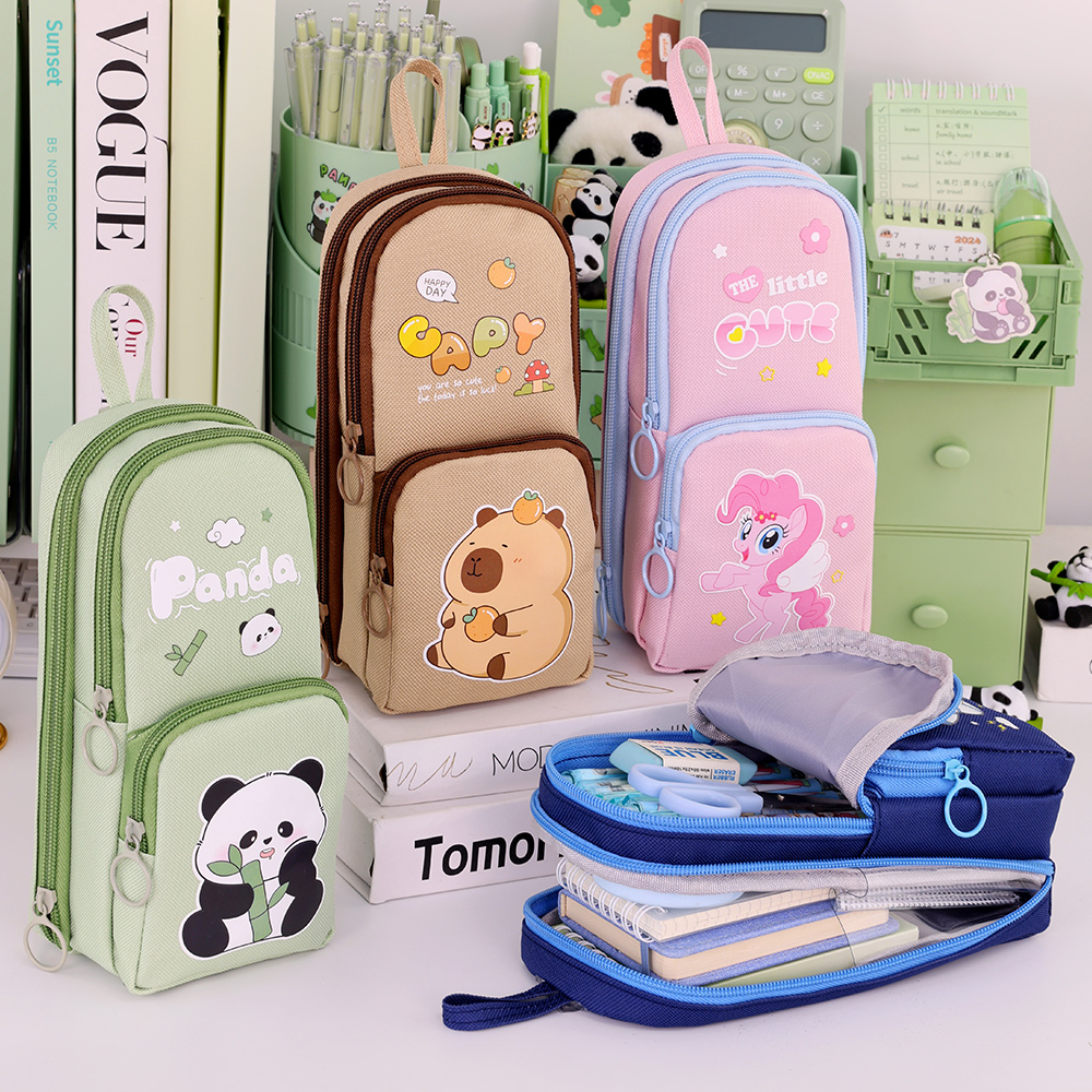 カピバラペンシルケース,かわいい漫画,ユニークな大容量ペンシ - Aesthetic Large Pencil Case Pouch のレビューと価格