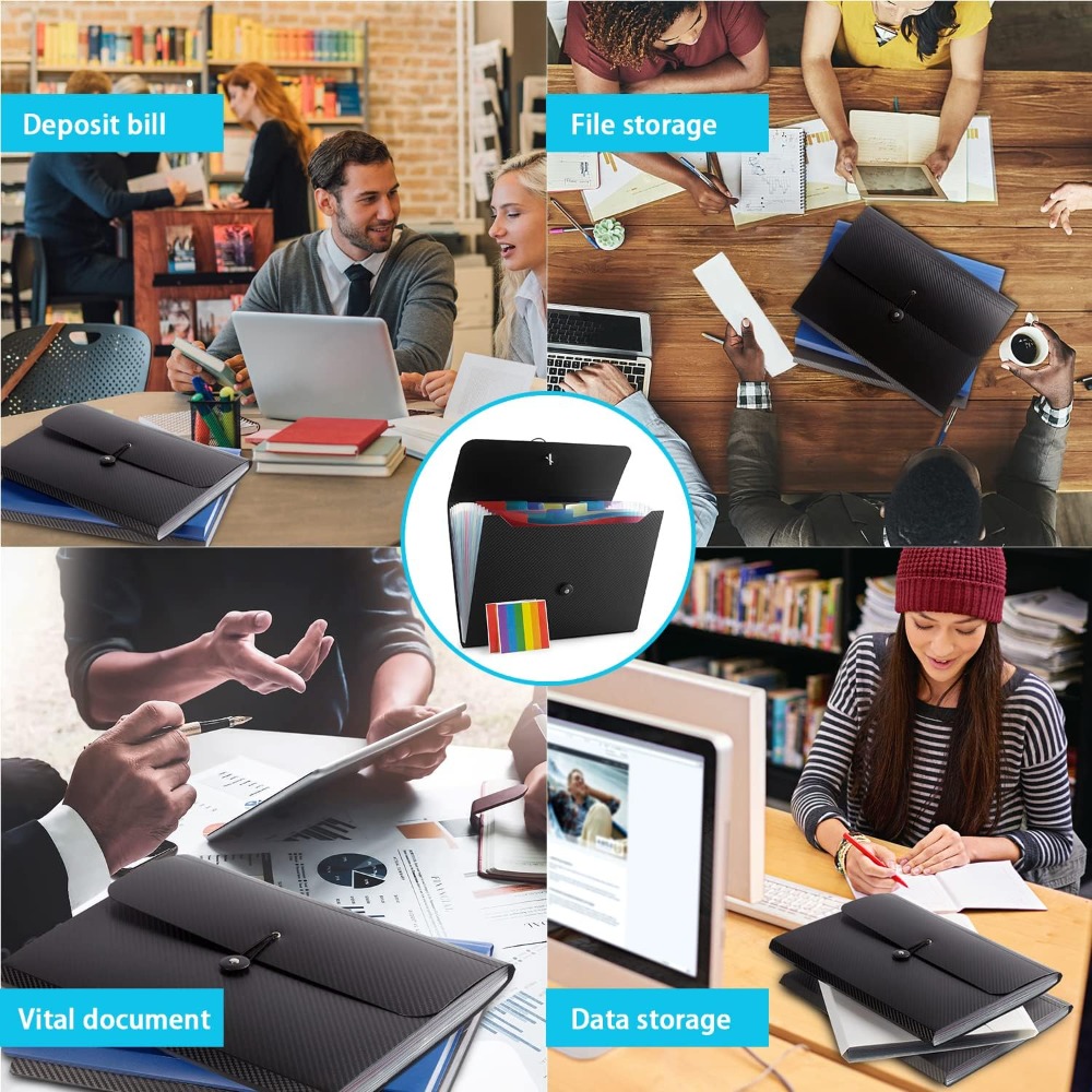 13ポケット拡張ファイルフォルダーオーガナイザー、ポリプロピ - Expandable Accordion File Folder 13 Pockets のレビューと価格