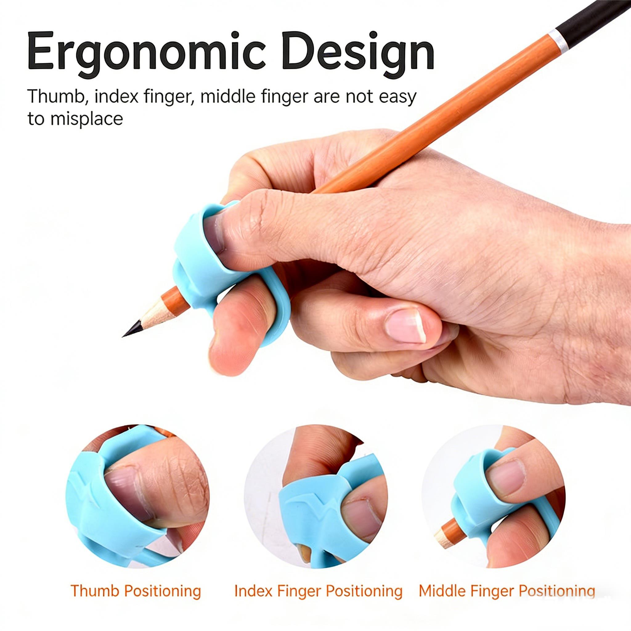 3個入りシリコン製ペン グリップ 3本指人間工学設計 ソフト - Writing Tools のレビューと価格