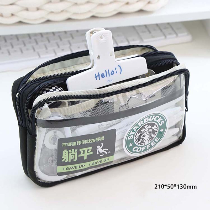 美的学用品 大容量 ペンポーチ 大きなペンケース 透明 多層 - Aesthetic Large Pencil Case Pouch のレビューと価格