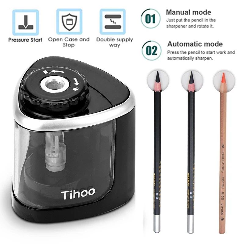 電動鉛筆削り機。自動で、電池式。らせん状の刃で、2号カラー鉛 - Electric Pencil Sharpener Usb のレビューと価格