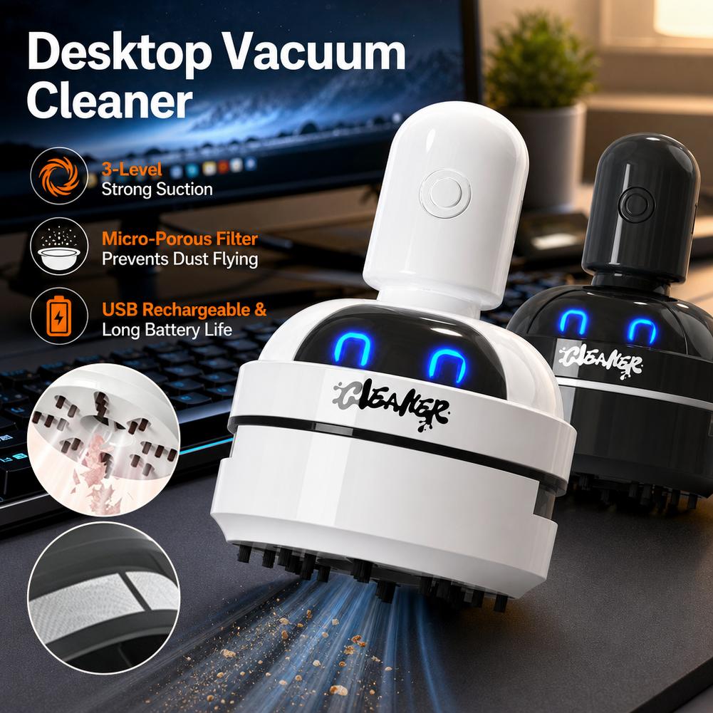 卓上用クリーナー、小型ポータブル車載用掃除機。消しゴムや鉛筆 - Mini Desktop Vacuum Cleaner For Eraser Dust のレビューと価格