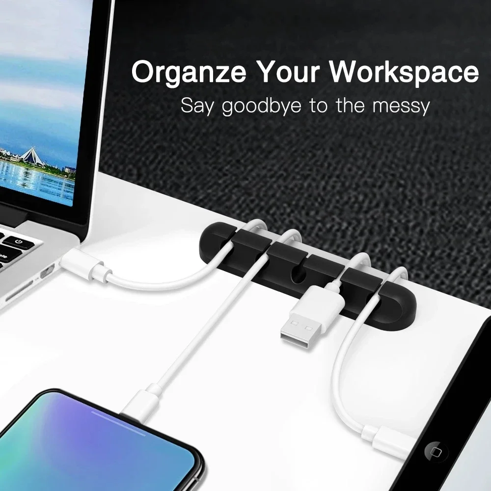 シリコン製USBケーブルオーガナイザー、USB充電ケーブル巻 - Desk Accessories のレビューと価格